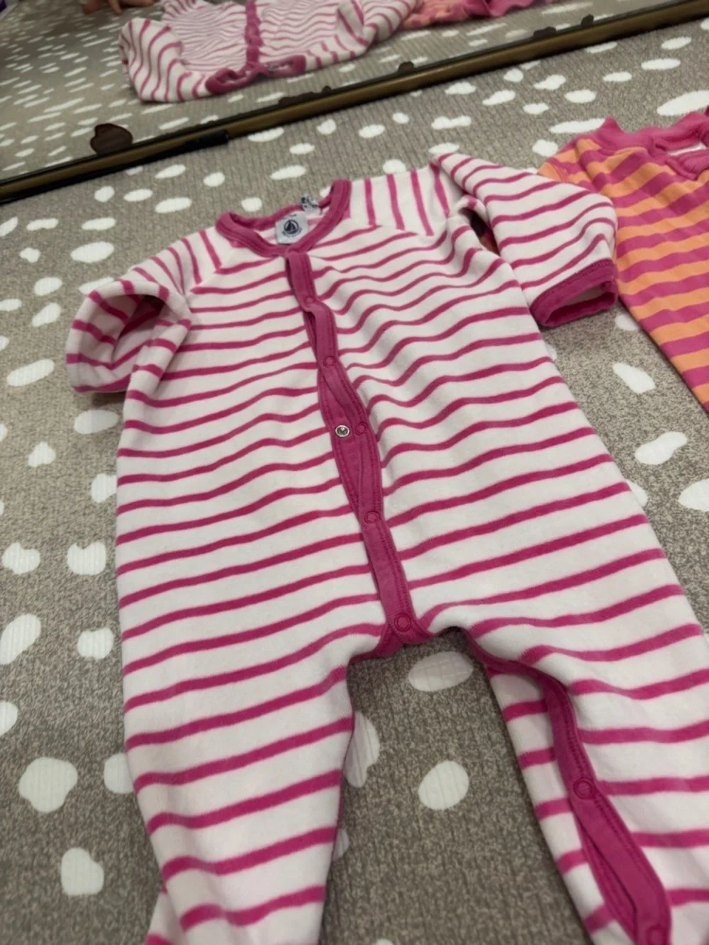Lot of 6 bamboo footies zippy ruffle baby girl playsuit floral breakfast buddies